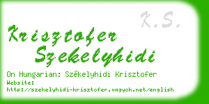 krisztofer szekelyhidi business card